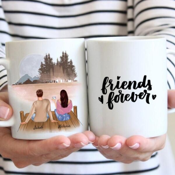 Beste Freunde Tasse (Mann & Frau) - Personalisierte Tasse (2-3 Personen)
