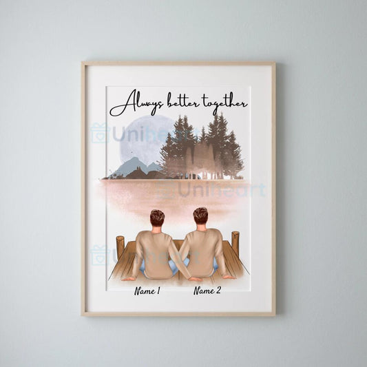 Bestes Pärchen Männer - Personalisiertes Poster