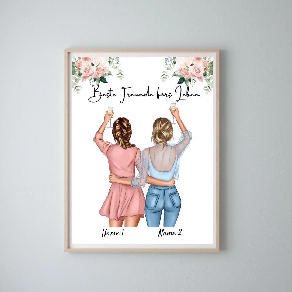 Bestes Pärchen Frauen - Personalisiertes Poster (Valentinstag)