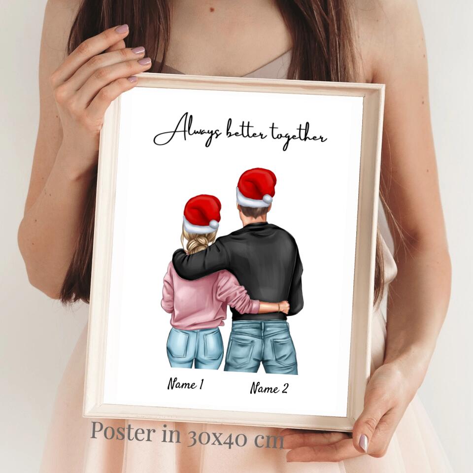 Bestes Pärchen an Weihnachten - Personalisiertes Poster