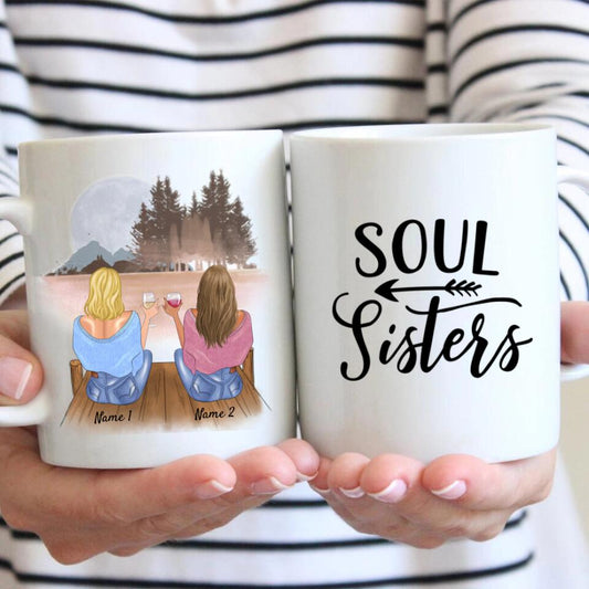 Beste Cousine mit Getränk - Personalisierte Tasse (2-4 Personen)