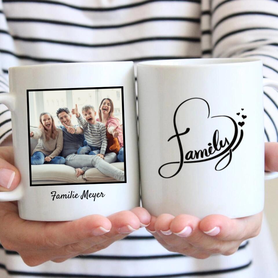 Happy Family - Personalisierte Foto-Tasse