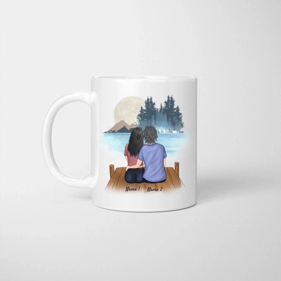 Beste Oma/ Mama - Personalisierte Tasse (2 Personen)