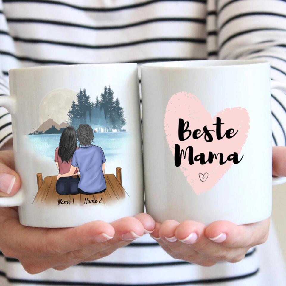 Beste Oma/ Mama - Personalisierte Tasse (2 Personen)