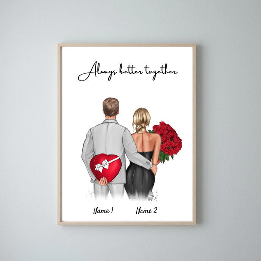 Mein Liebling - Personalisiertes Pärchen Poster (Geschenk zum Valentinstag)