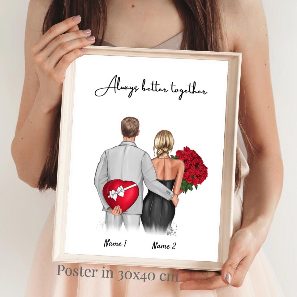 Mein Liebling - Personalisiertes Pärchen Poster (Geschenk zum Valentinstag)