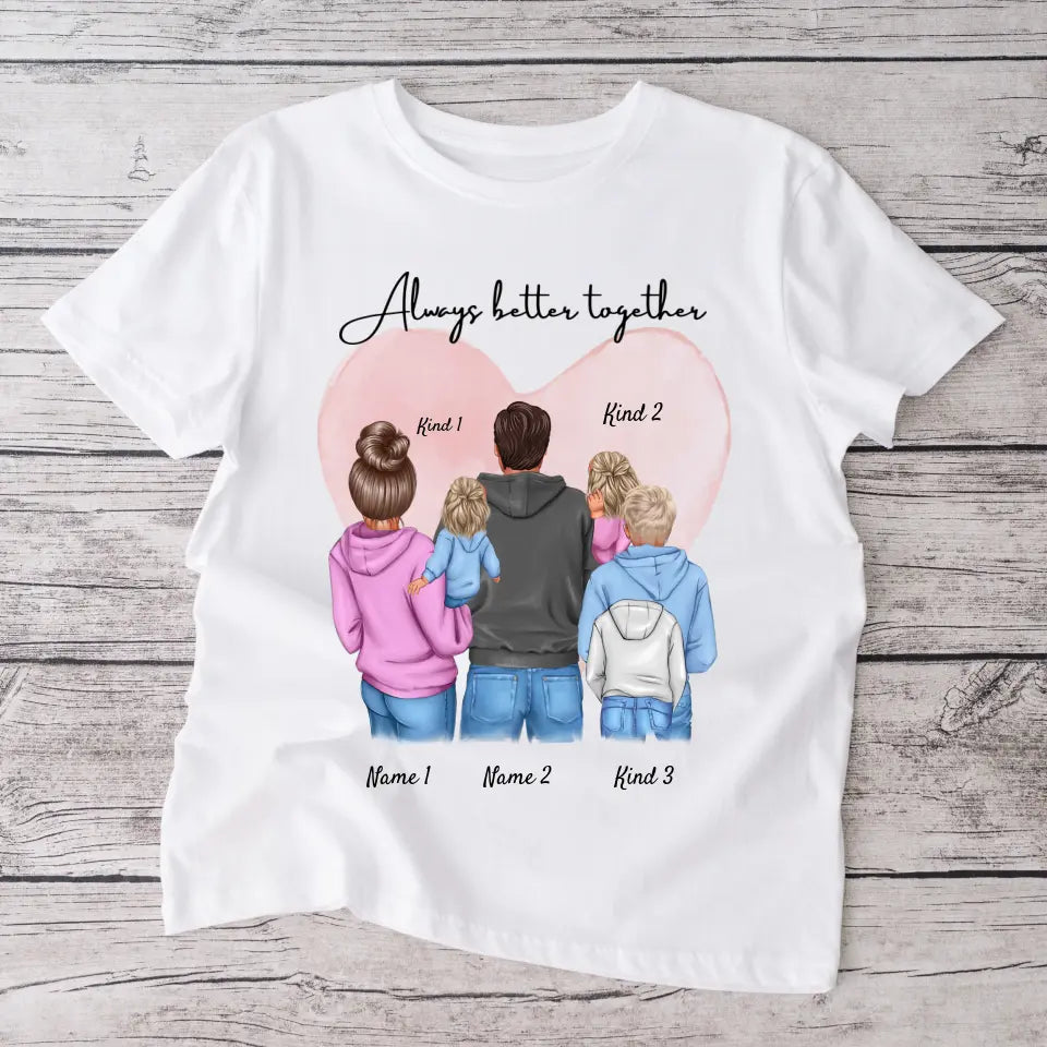 Meine Lieblingsmenschen - Personalisiertes T-Shirt Mutter, Vater, Kinder (100% Baumwolle, Unisex)