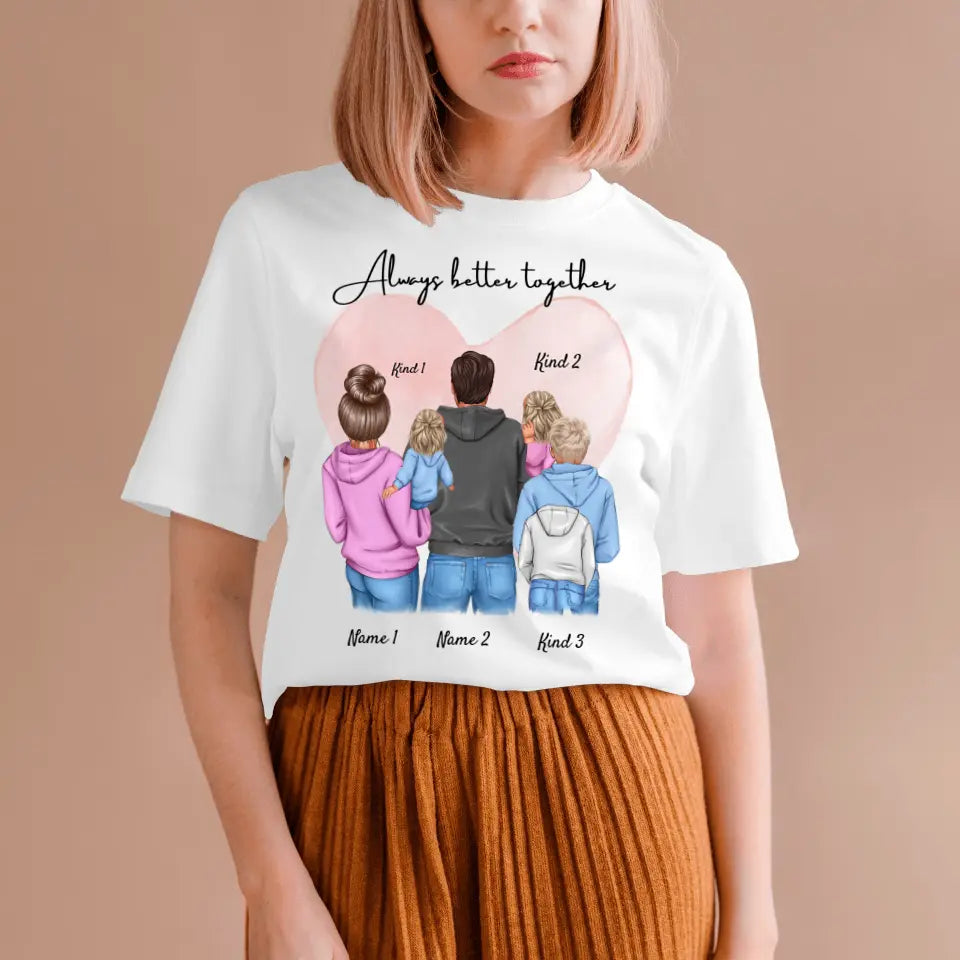 Meine Lieblingsmenschen - Personalisiertes T-Shirt Mutter, Vater, Kinder (100% Baumwolle, Unisex)