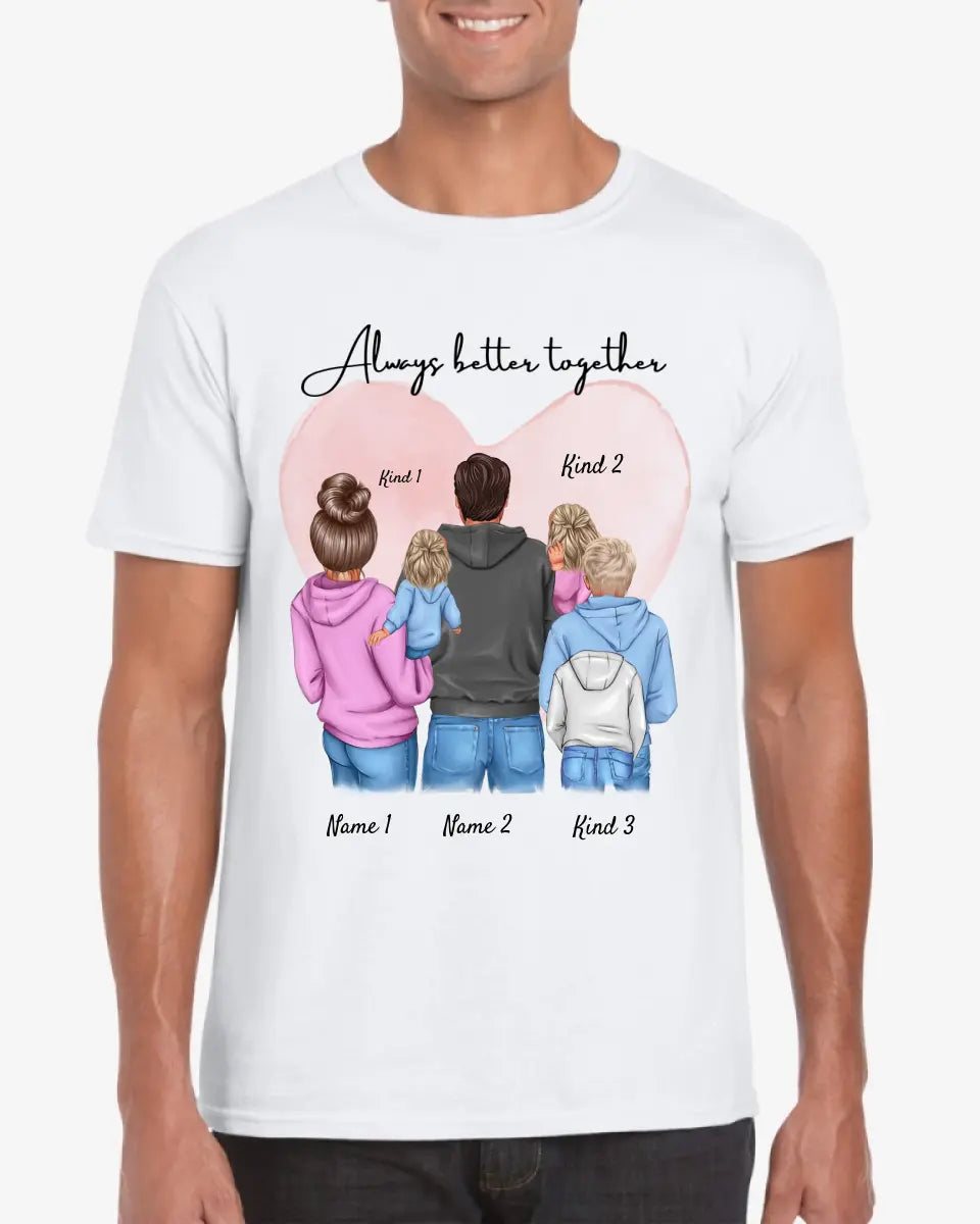 Meine Lieblingsmenschen - Personalisiertes T-Shirt Mutter, Vater, Kinder (100% Baumwolle, Unisex)