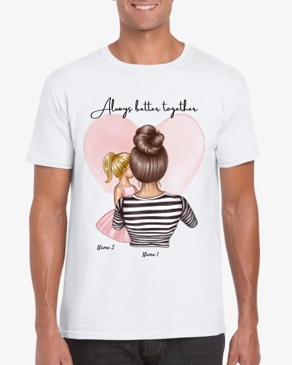 Beste Mama - Personalisiertes T-Shirt (100% Baumwolle, Unisex)
