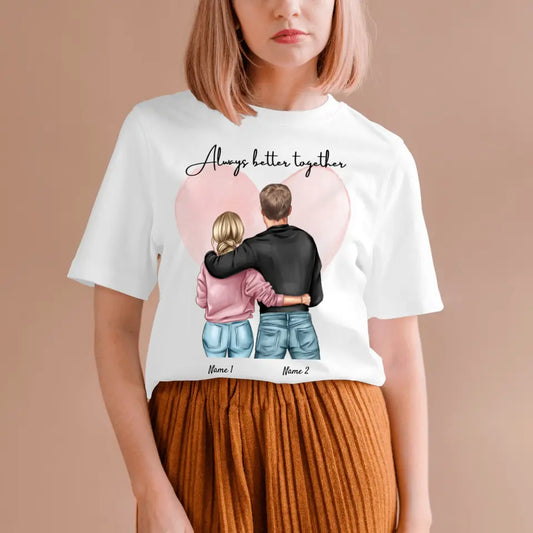 Bestes Pärchen - Personalisiertes T-Shirt (100% Baumwolle, Unisex)