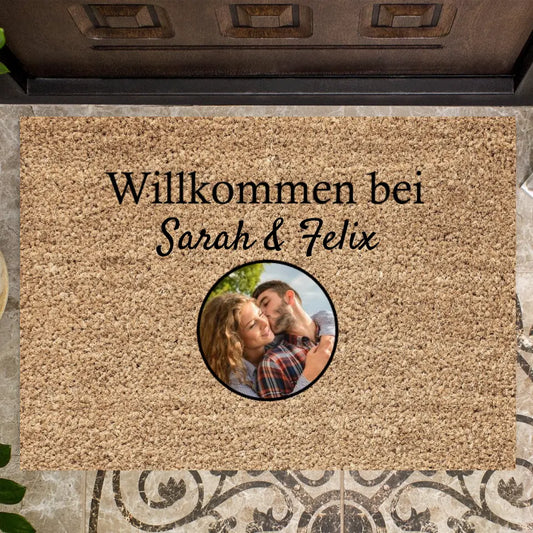 Meine Familie - Personalisierte Fußmatte (1-4 Eigene Fotos)