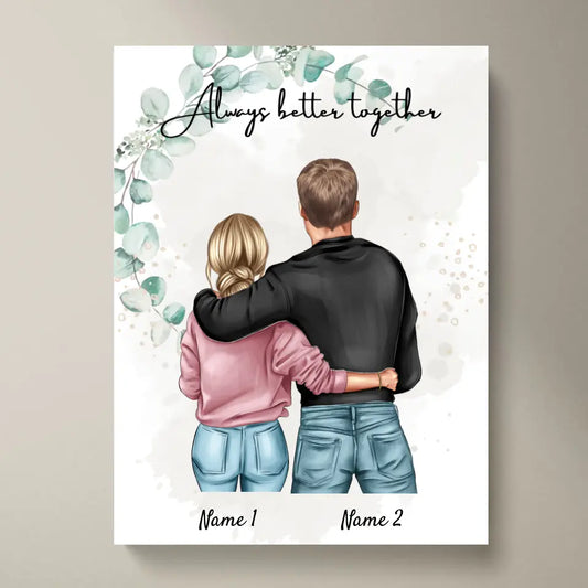 Bestes Pärchen - Personalisiertes Poster (Frau mit Mann)