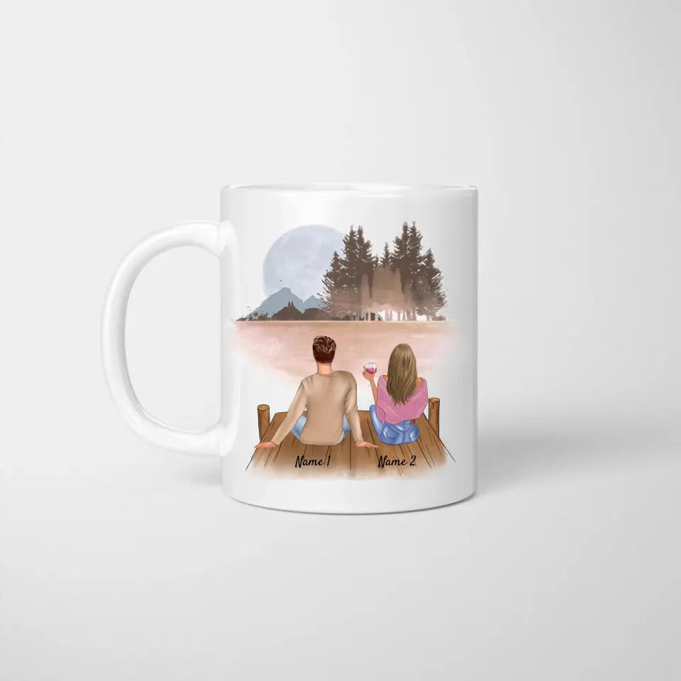 Beste Freunde Tasse (Mann & Frau) - Personalisierte Tasse (2-3 Personen)