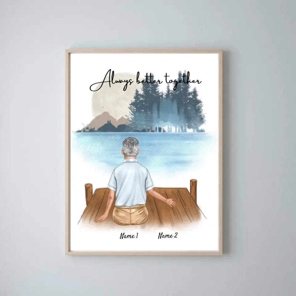 Lieblingsopa mit Enkeln - Personalisiertes Poster (1-2 Enkelkinder)