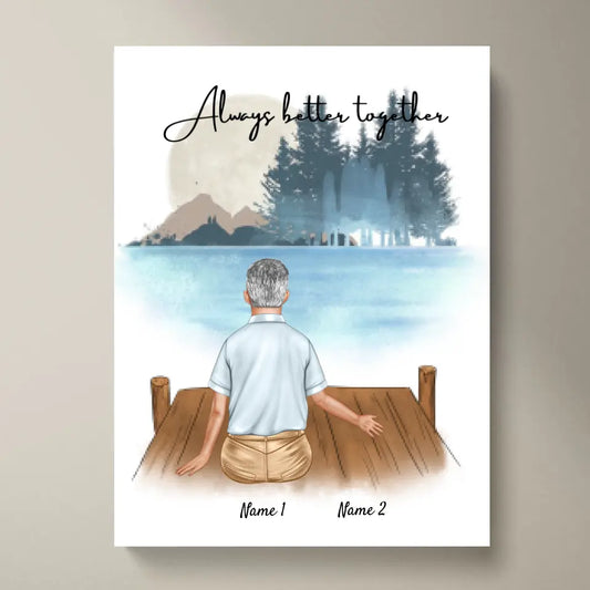 Lieblingsopa mit Enkeln - Personalisiertes Poster (1-2 Enkelkinder)