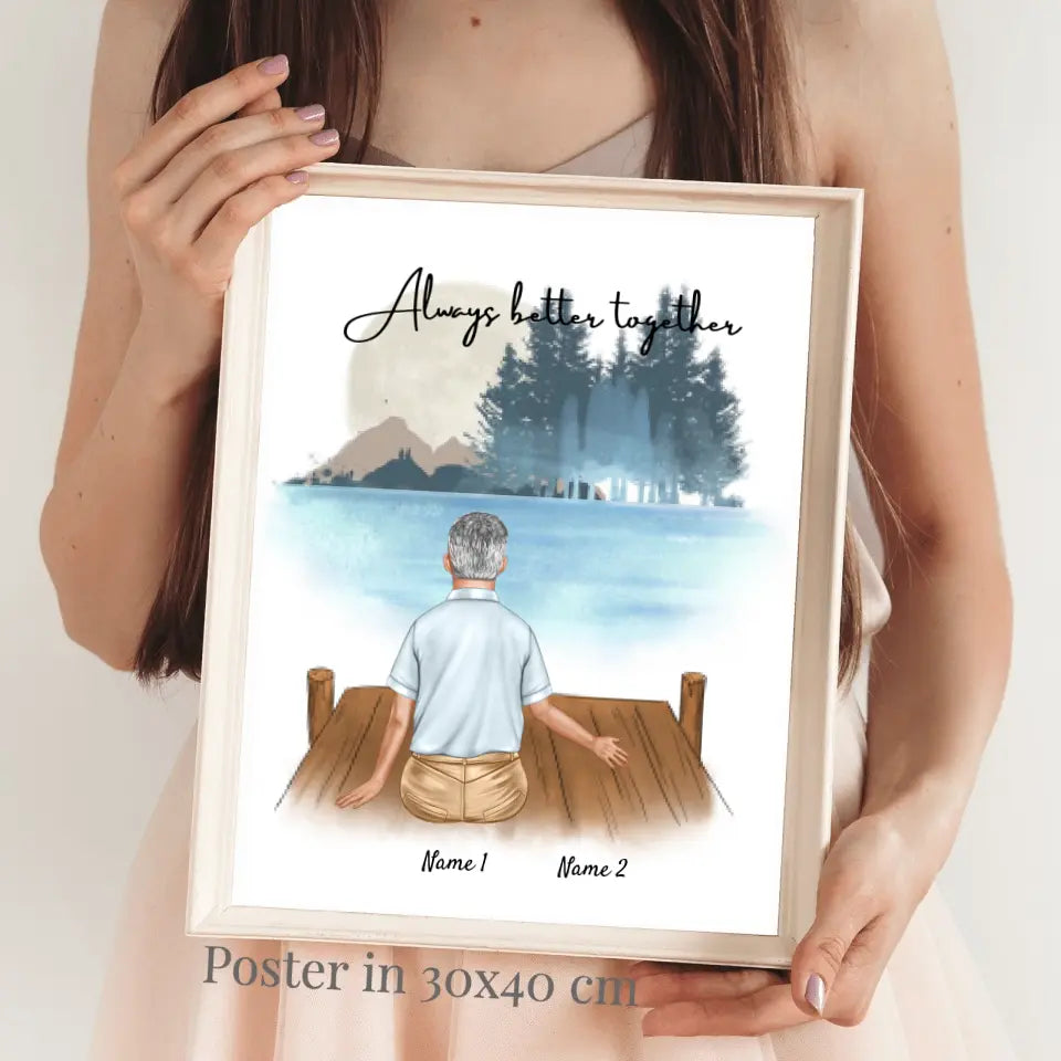Lieblingsopa mit Enkeln - Personalisiertes Poster (1-2 Enkelkinder)