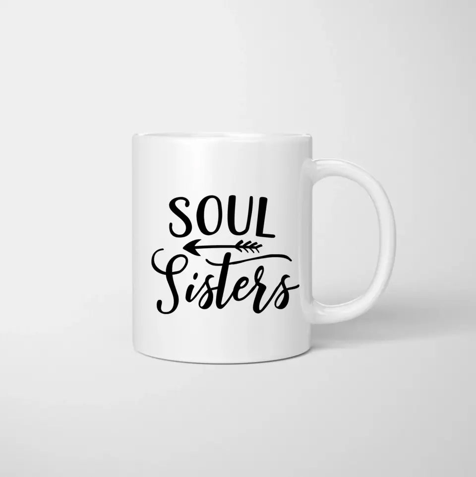 Beste Schwestern mit Getränk - Personalisierte Tasse (2-4 Geschwister)