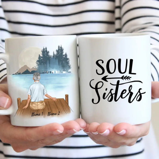 Opa mit Enkel/Enkelin - Personalisierte Tasse Großeltern (2-3 Personen)