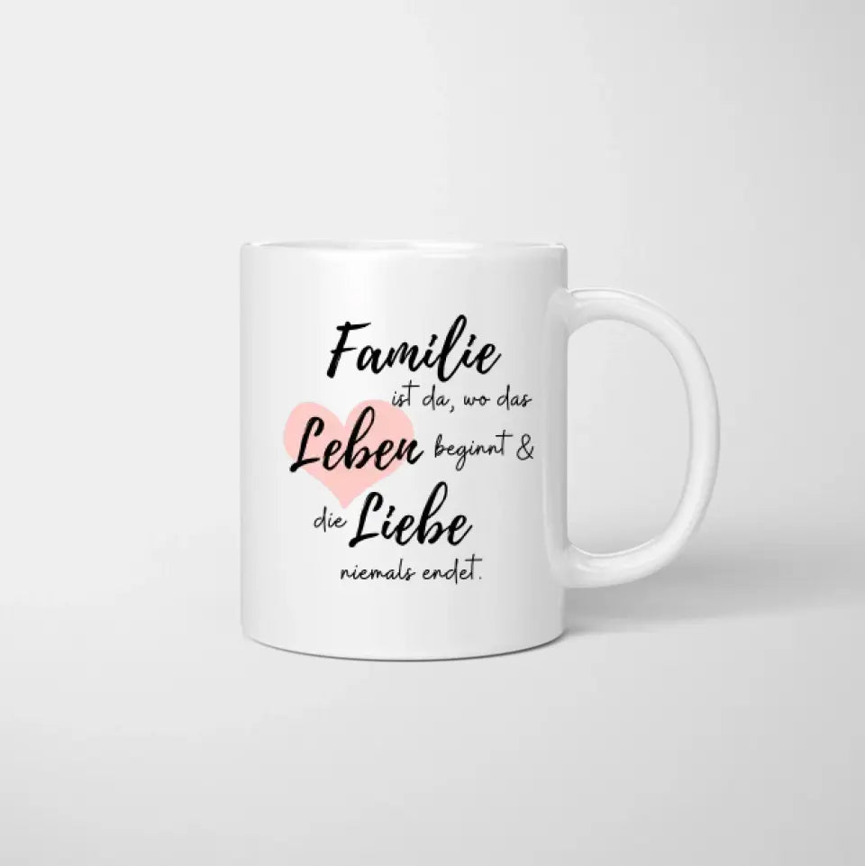 Papa mit Kindern - Personalisierte Tasse (1-3 Kinder, Teenager)