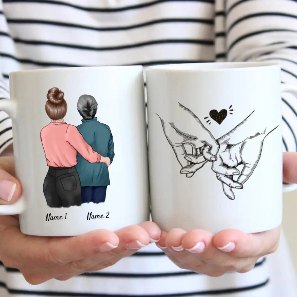Mutter & Tochter/ Oma & Enkelin - Personalisierte Tasse