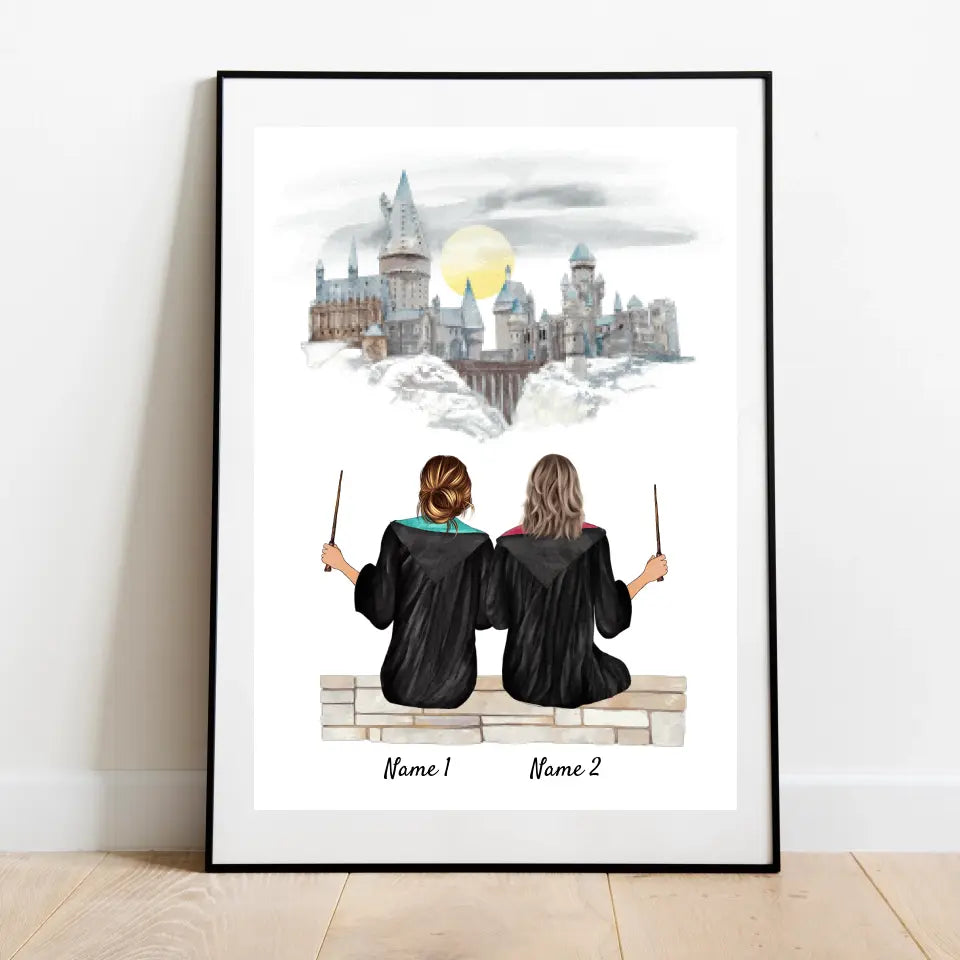 Beste Zauberinnen - Personalisiertes Poster Freundinnen (2-3 Frauen)