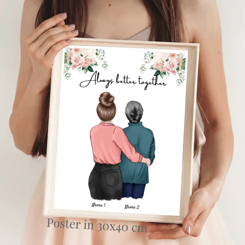 Mutter & Tochter - Personalisiertes Poster