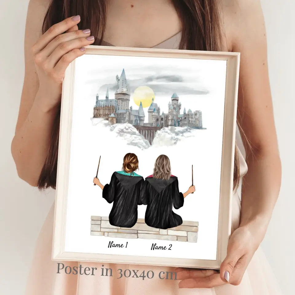 Beste Zauberinnen - Personalisiertes Poster Freundinnen (2-3 Frauen)