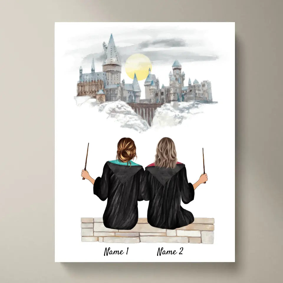 Beste Zauberinnen - Personalisiertes Poster Freundinnen (2-3 Frauen)