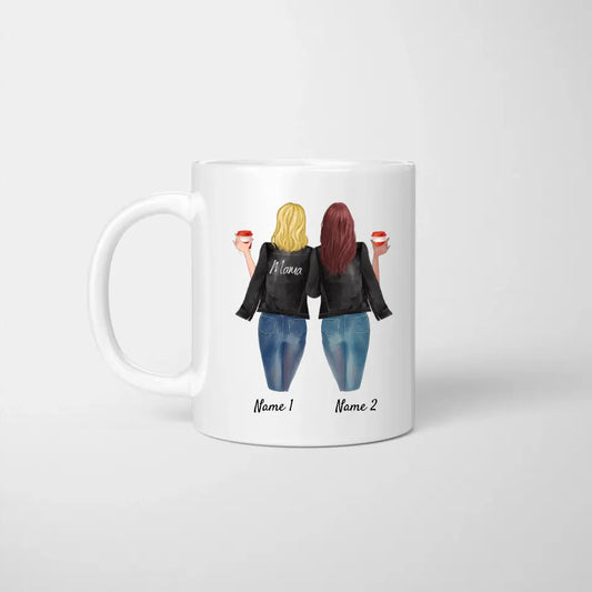 Beste Mama in Lederjacke - Personalisierte Tasse