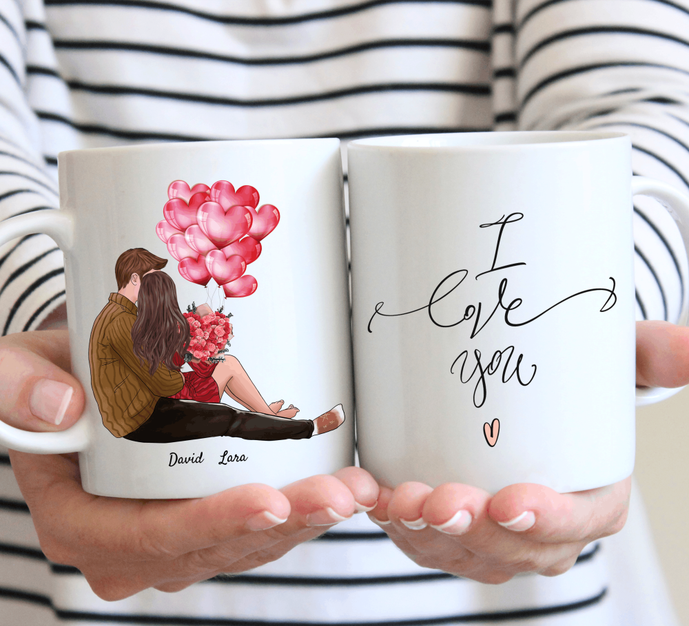 Ich liebe dich jeden Tag - Personalisierte Valentinstags-Tasse für Pärchen