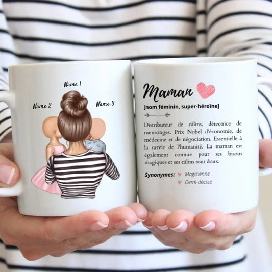 Maman avec enfants - Mug personnalisé (1-4 enfants)