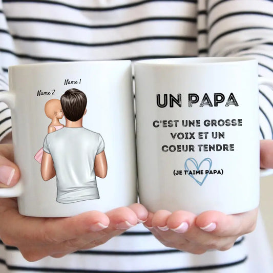 Je t'aime papa - Mug personnalisé (1-4 enfants)