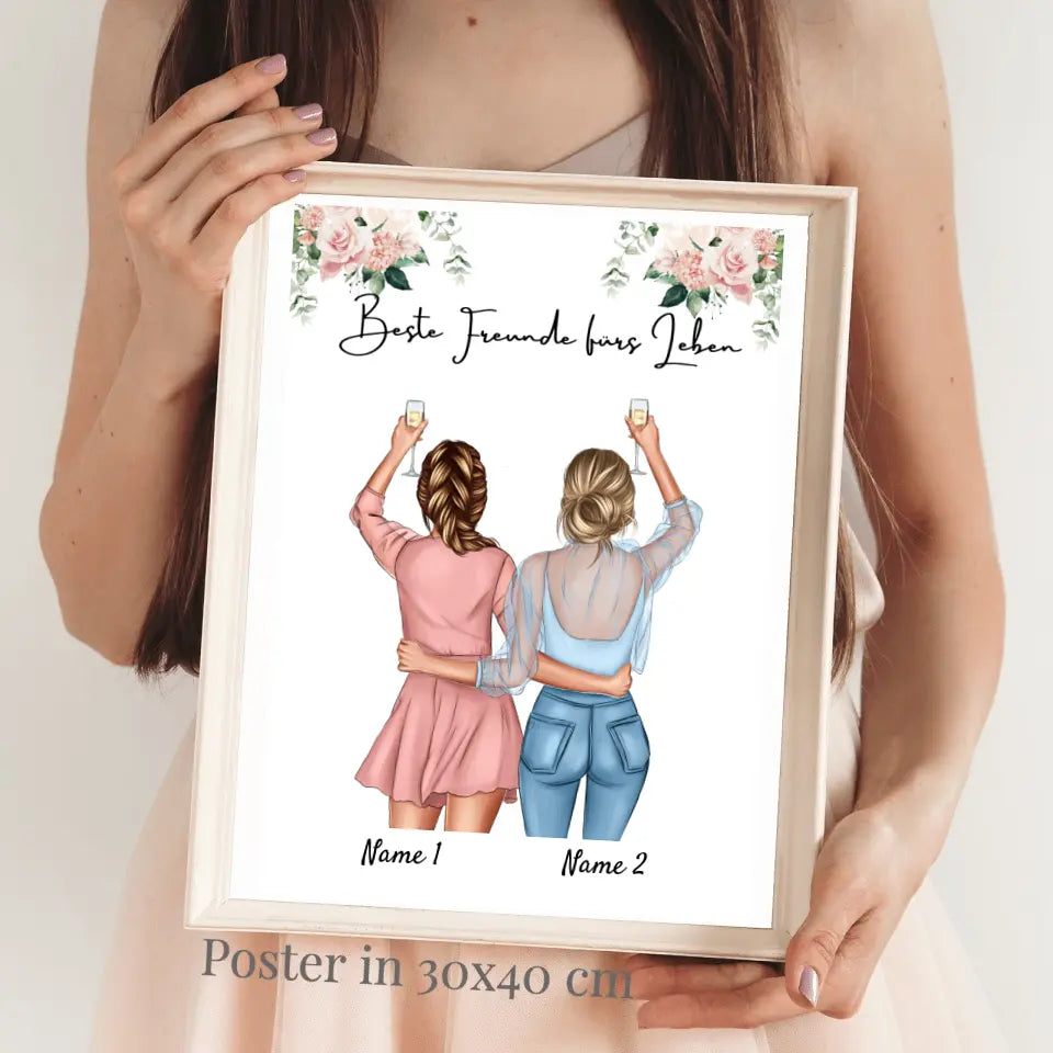 Beste Schwester - Personalisiertes Poster für Geschwister