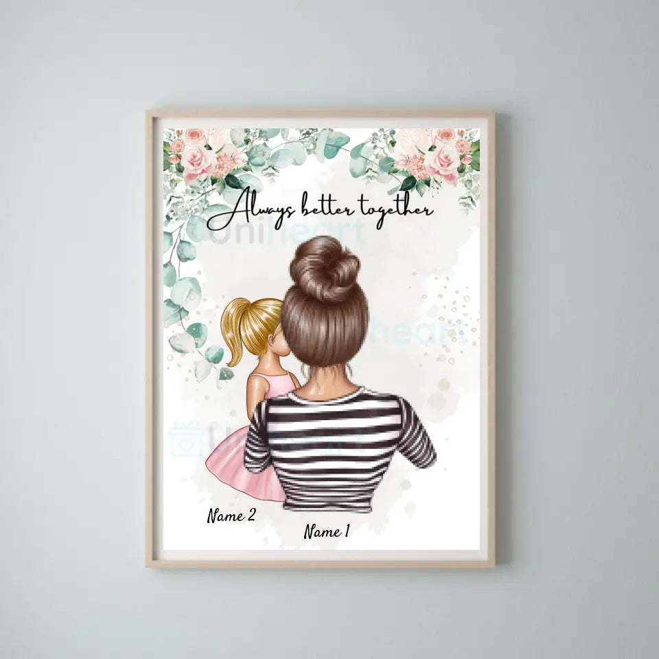 Beste Mama - Personalisiertes Digitales Bild (Frau mit 1-2 Kindern)