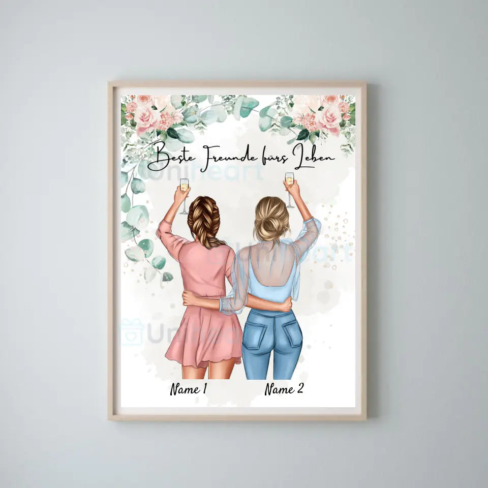 Beste Freundinnen/ Schwestern - Personalisiertes Digitales Bild