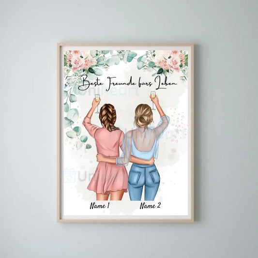 Beste Freundinnen/ Schwestern - Personalisiertes Digitales Bild