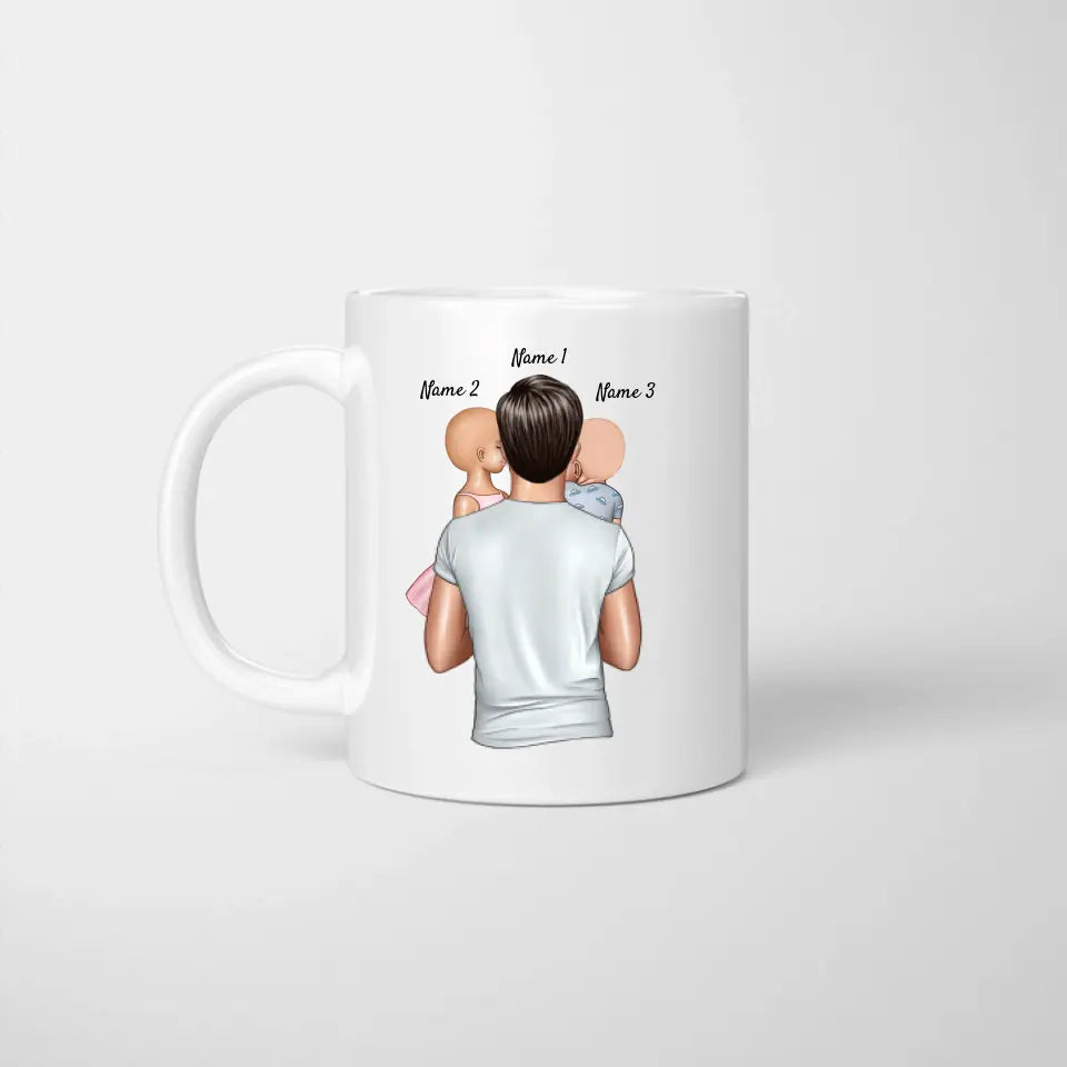 Nur die besten Männer werden zu Papas befördert - Personalisierte Tasse für Väter (Vatertag 1-4 Kinder)