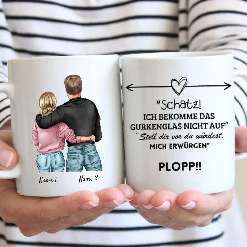 Schatz, ich bekomme das Gurkenglas nicht auf Plopp