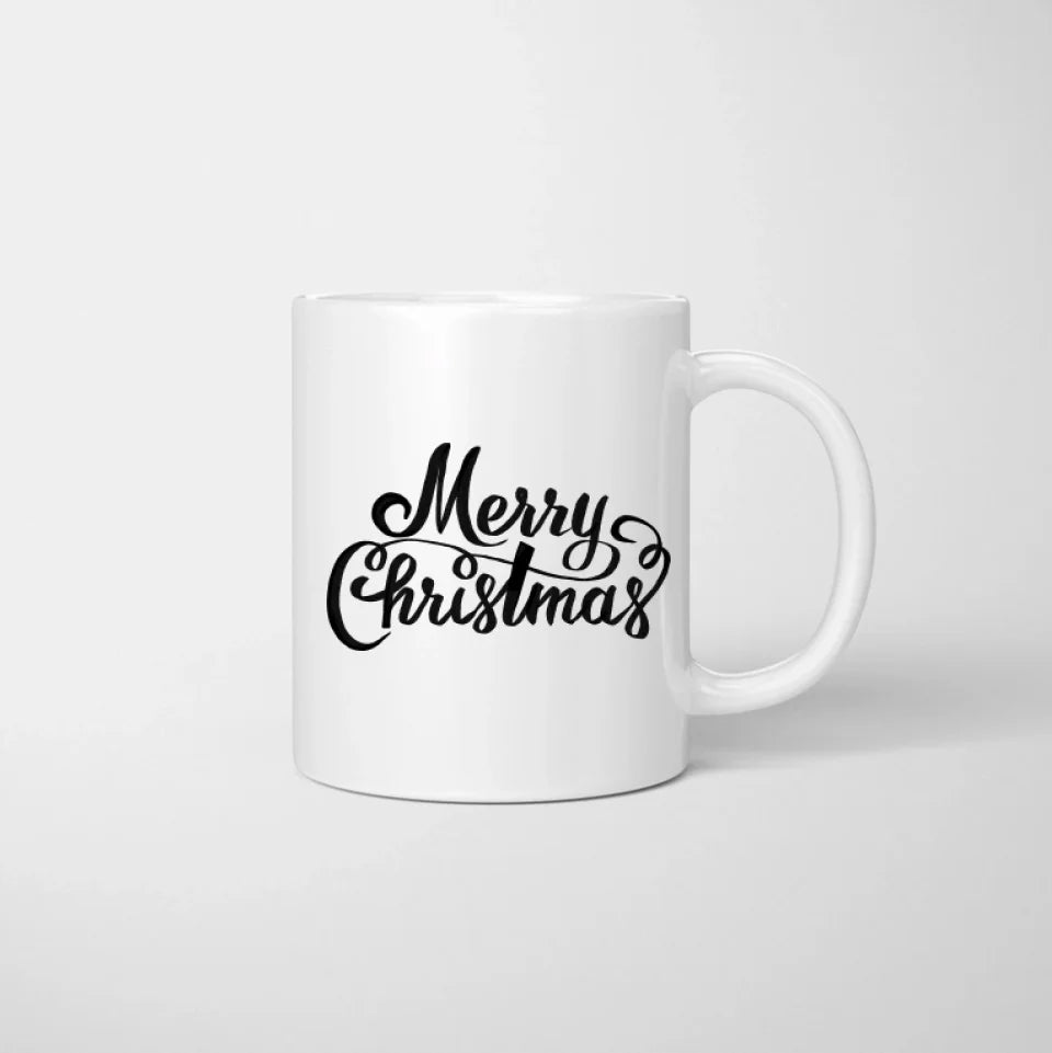 Weihnachten Glückliche Familie - Personalisierte Tasse (1-2 Kinder)