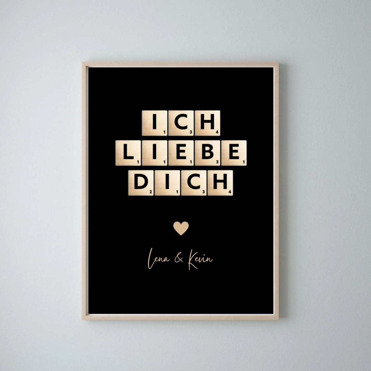 Ich liebe dich Leinwand Scrabble Buchstaben - Personalisierte Leinwand für Pärchen, deinen Partner