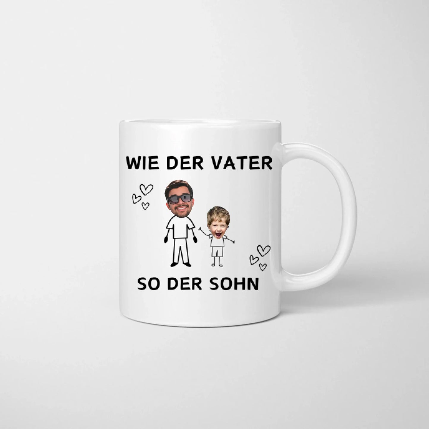 Wie der Vater so der Sohn/ die Tochter (Gesichter auf Tasse) - Papa & Kind Foto-Tasse