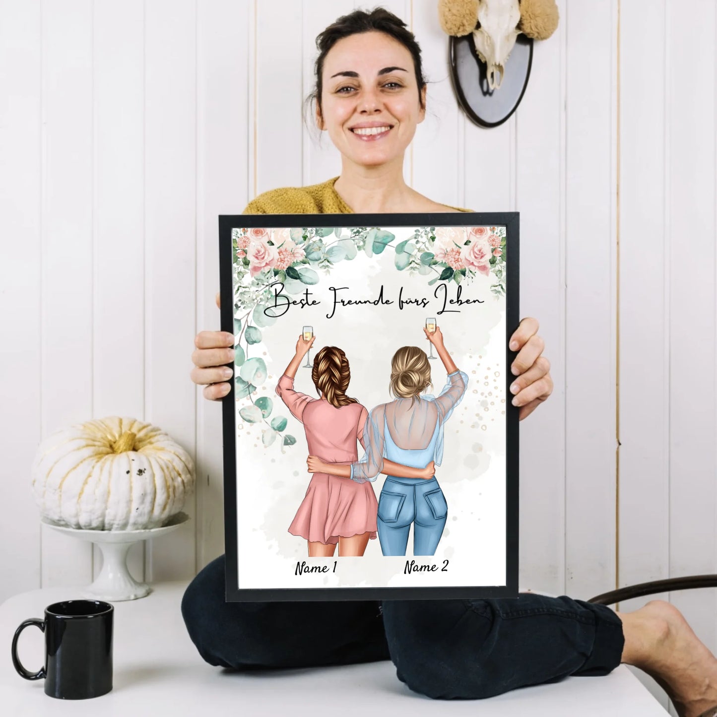 Beste Freundinnen/ Schwestern - Personalisiertes Poster
