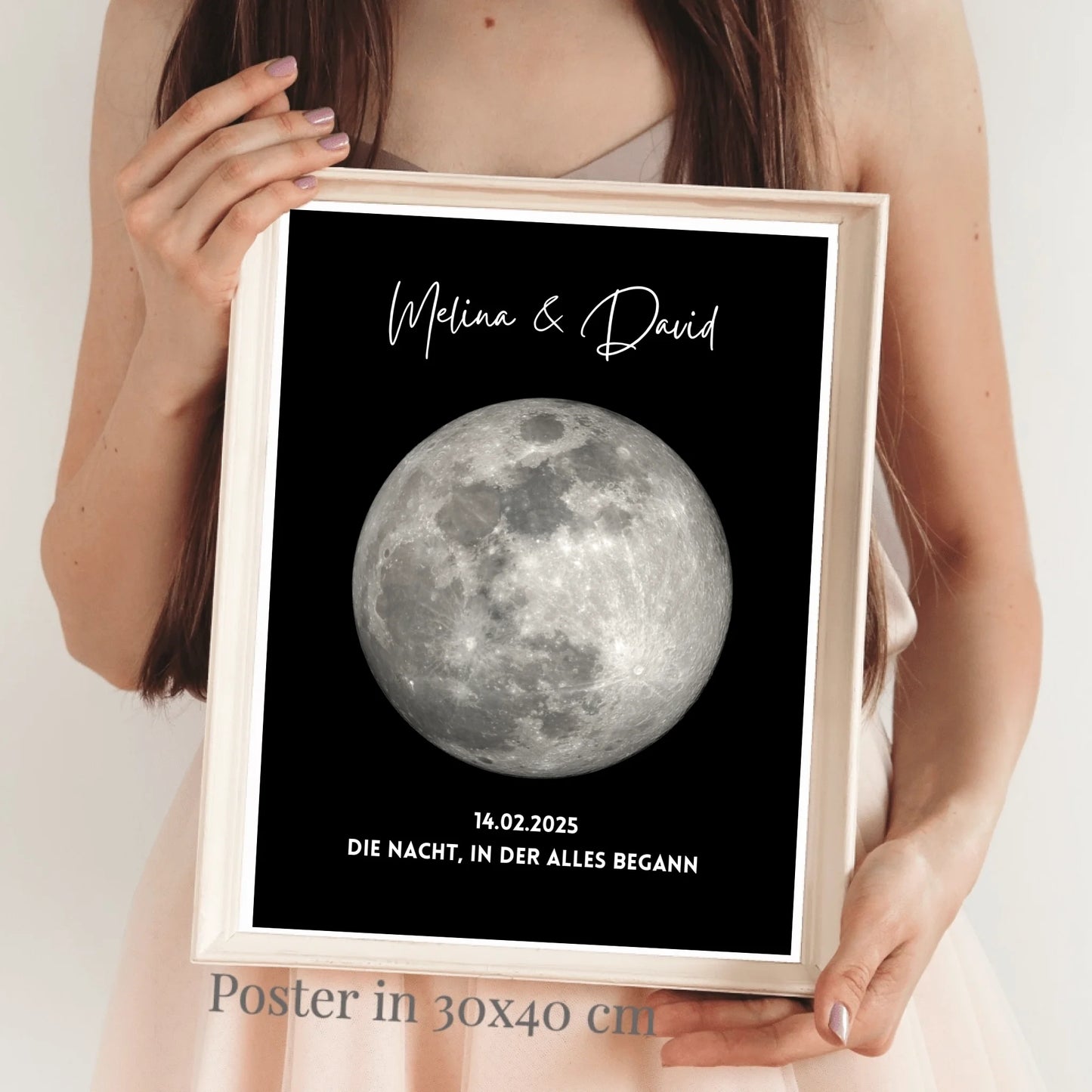 Die Nacht, in der alles begann - Personalisiertes Mondphasen Poster