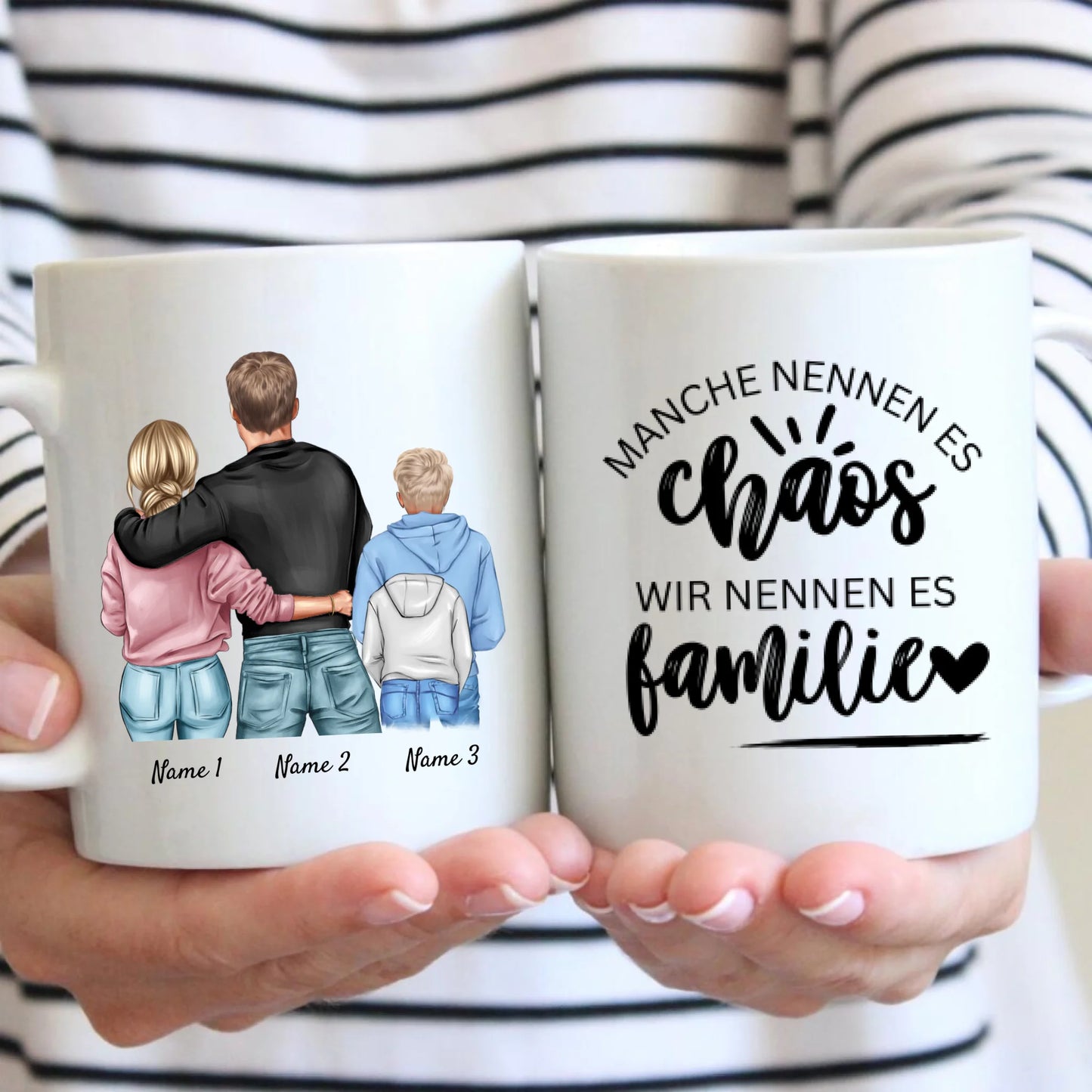 Personalisierte Familien-Tasse - Eltern mit Kindern