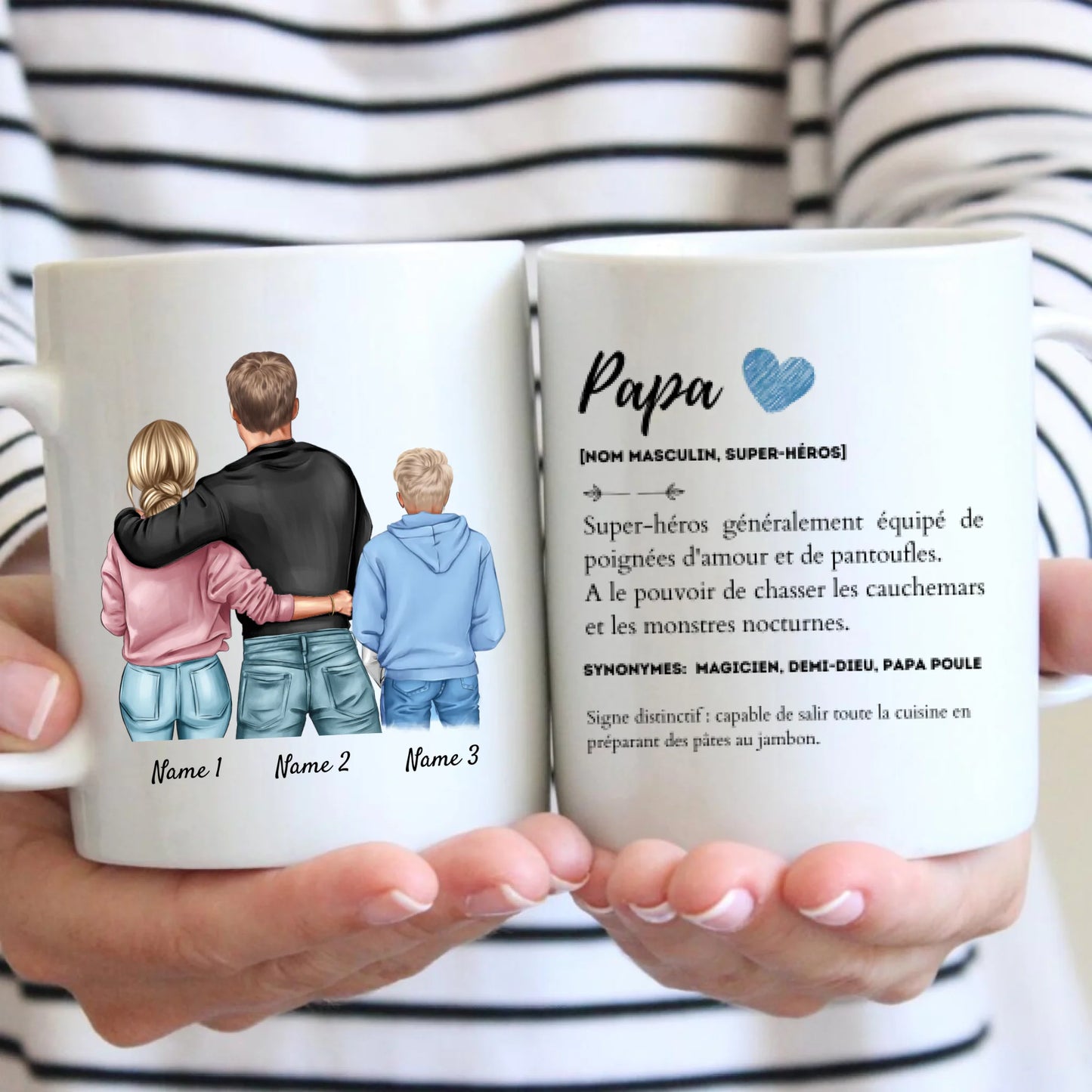 Papa - Mug personnalisé (1-4 enfants, adolescents)