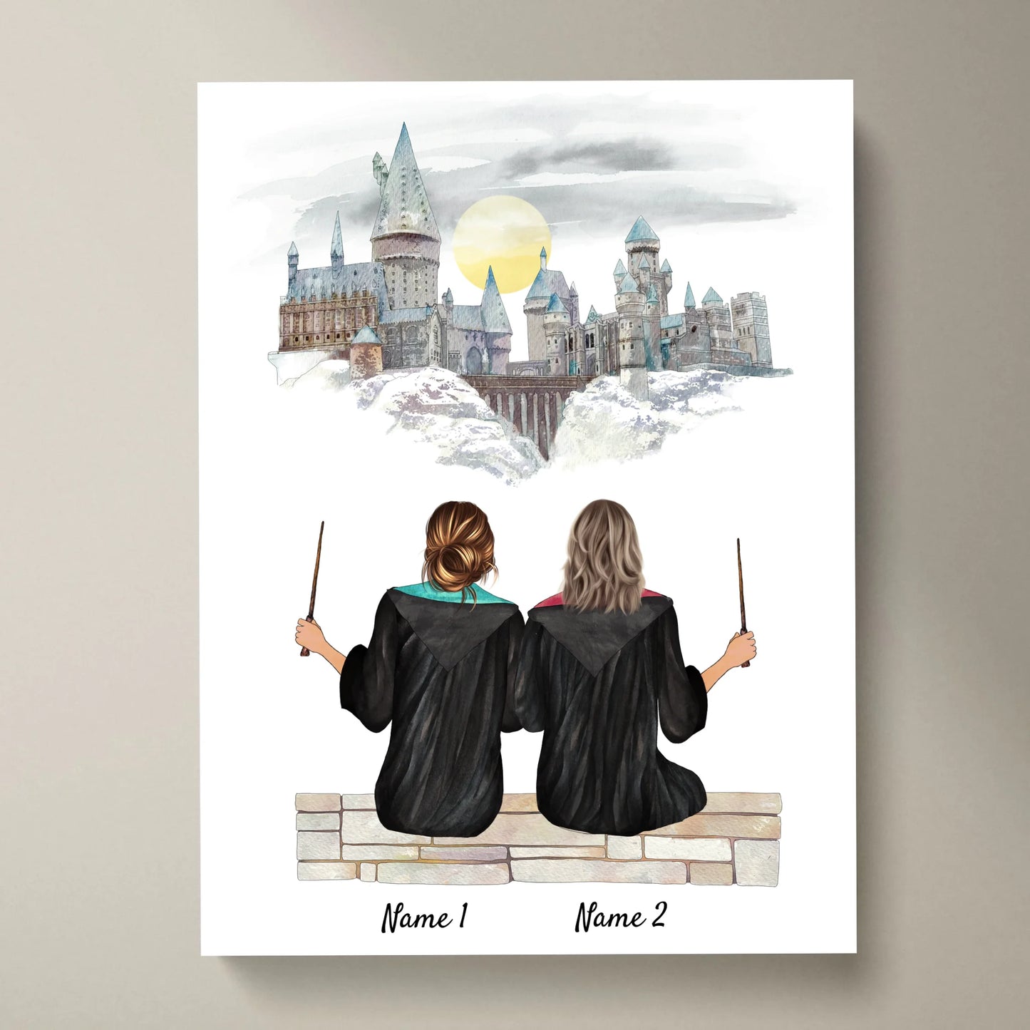 Beste Zauberinnen - Personalisiertes Poster Freundinnen (2-3 Frauen)
