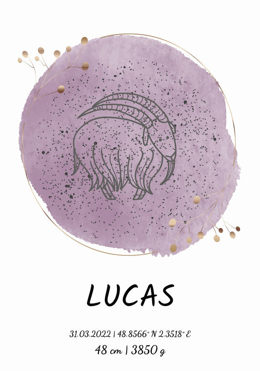 Sternzeichen Geburt Poster - Personalisiertes Poster