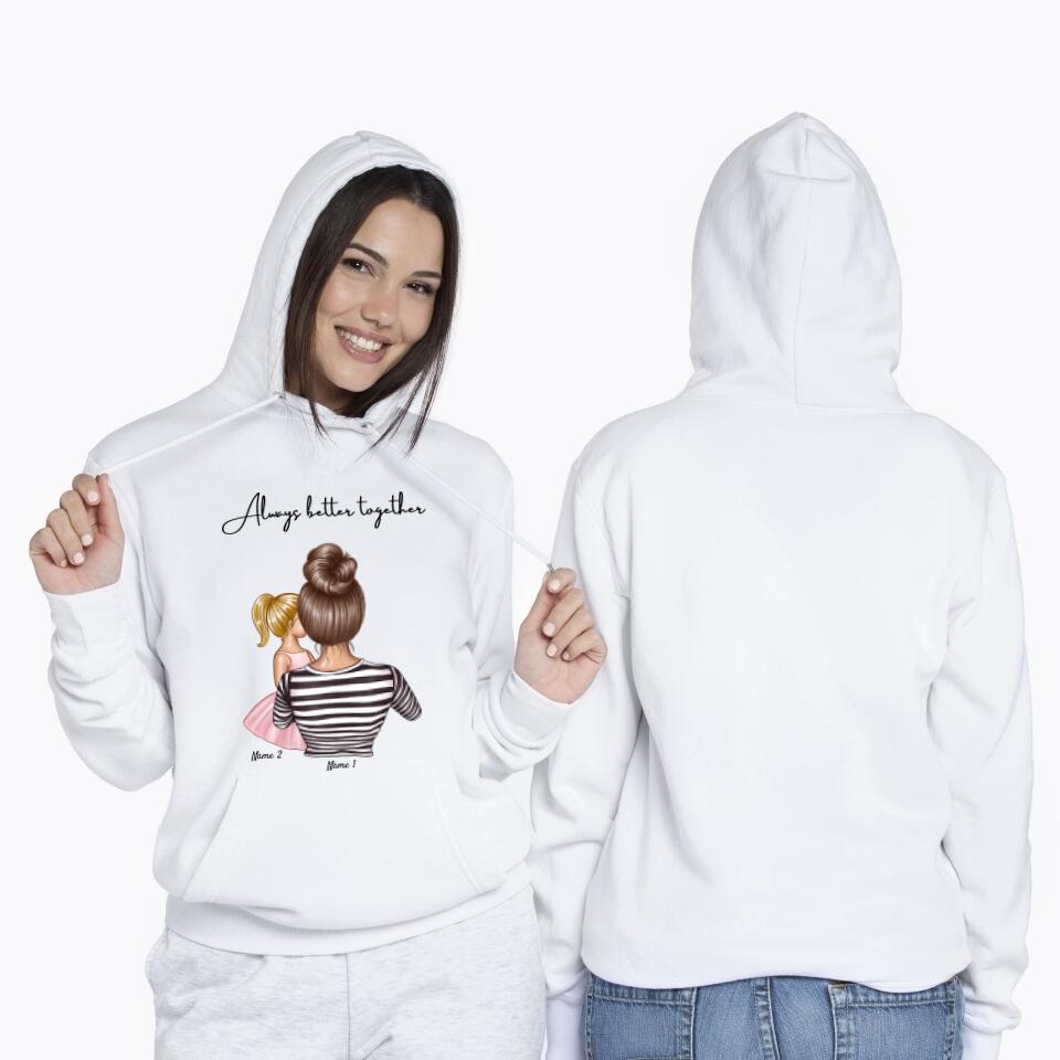 Beste Mama - Personalisierter Kapuzen-Pullover Unisex (Bis zu 4 Kinder)