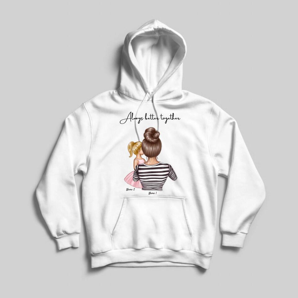 Beste Mama - Personalisierter Kapuzen-Pullover Unisex (Bis zu 4 Kinder)